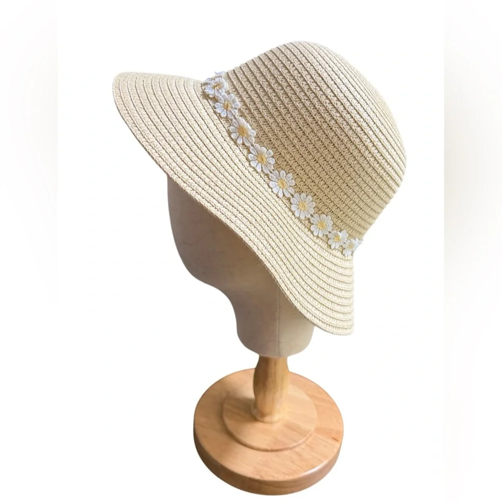 Daisy Straw Sun Hat | Cottagecore Garden Party Beach Vacation Boho Chic